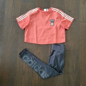 Addidas crop top and sport leggings